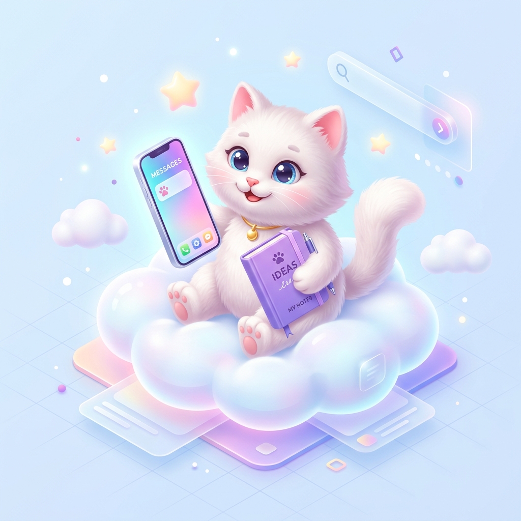 Cute Cat Note Taking